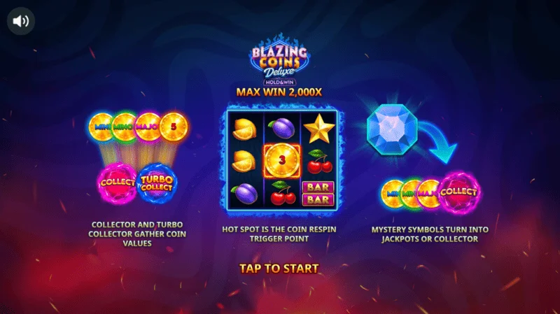 เมนูหลักของ Blazing Coins Deluxe